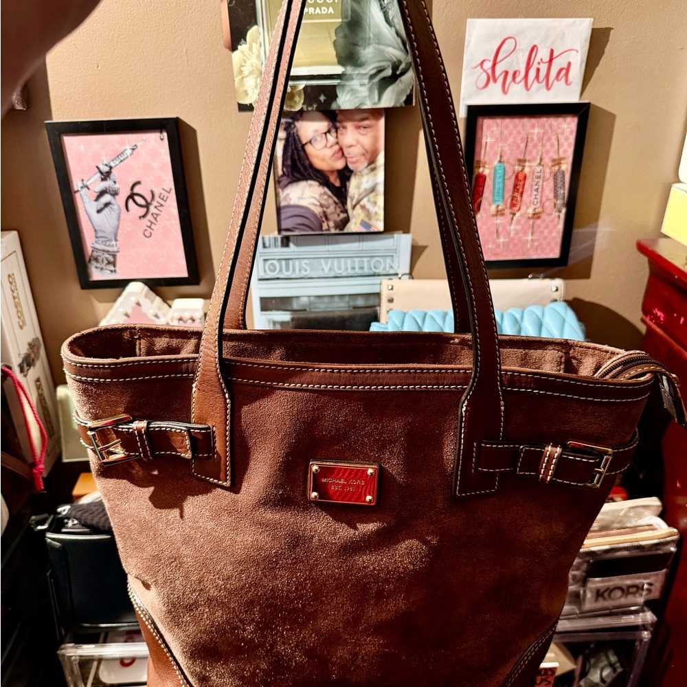 Vintage MICHAEL Michael Kors Brown Suede Tote